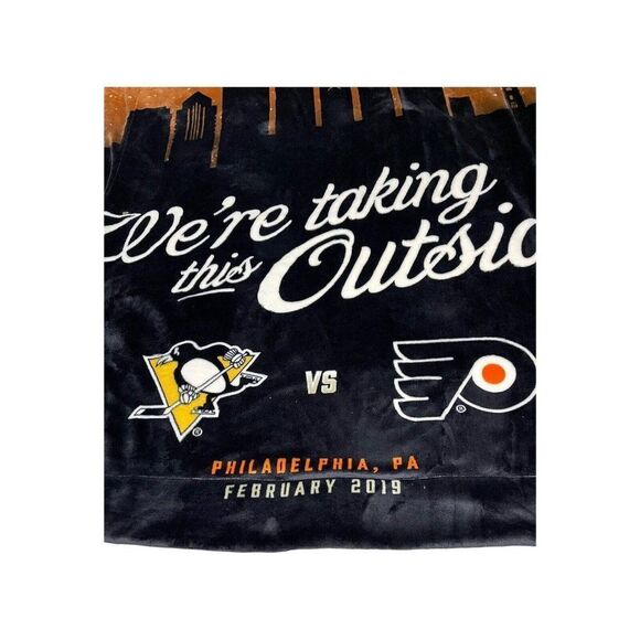 Philadelphia Flyers Pittsburgh We’re Taking This Outside Fleece Throw Blanket - Picture 3 of 6